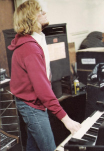 Eric Scheda at the Music Mall; December 1979. Hammond Organ with Leslie Speaker, Fender Rhodes & Moog Sonic Six