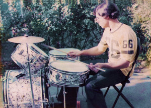 Gerry's first drum Kit. 'Kent drums' July 14th 1975