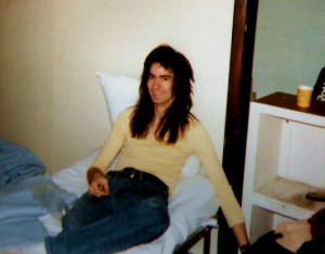Garth - trying to hide something from the camera. Feb 1982