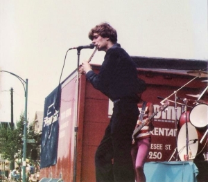 Patt Connolly with Parousia at the Hertel Happening August 1, 1981