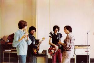 Parousia at rehearsal - All Saints 1976 - Patt, Barry, Mike, John