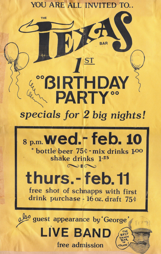The Texas, Birthday Party Flyer 02.10.1982