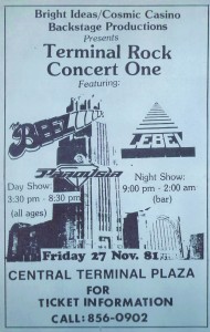 Buffalo Backstage Terminal Rock Concert one- 11.27.1981