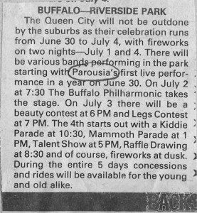 Buffalo Backstage Promo -Riverside Park -June 1984