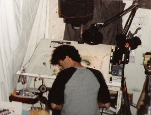 Robert Lowden in Hollywood at his Yucca street studio. Jan. 1987