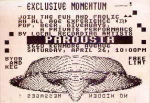 Invite card. the Chamber 'Exclusive Momentum' - 4.26.1986