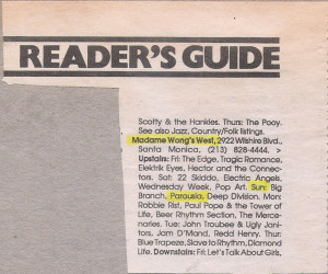 LA Readers Music Guide March 11, 1988
