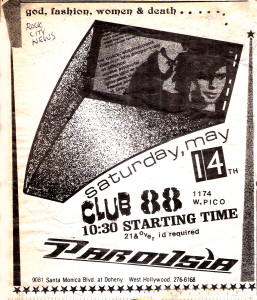 Rock City News Ad for Club 88 May 14, 1988