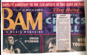 Review in BAM magazine. January 25 1991