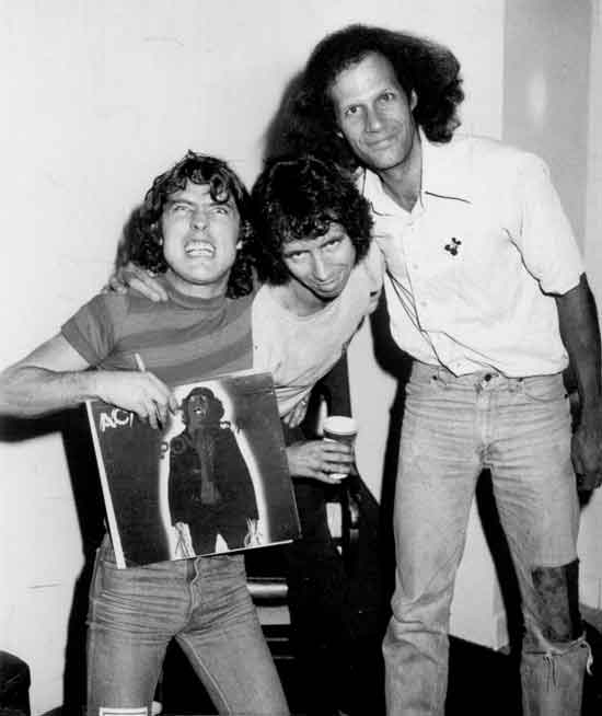 Gary Storm with Angus Young & Bon Scott of ACDC