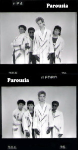 Patt Connolly, Robert Lowden, Gerry North Cannizzaro & Bill Simms - Parousia photo session 1988