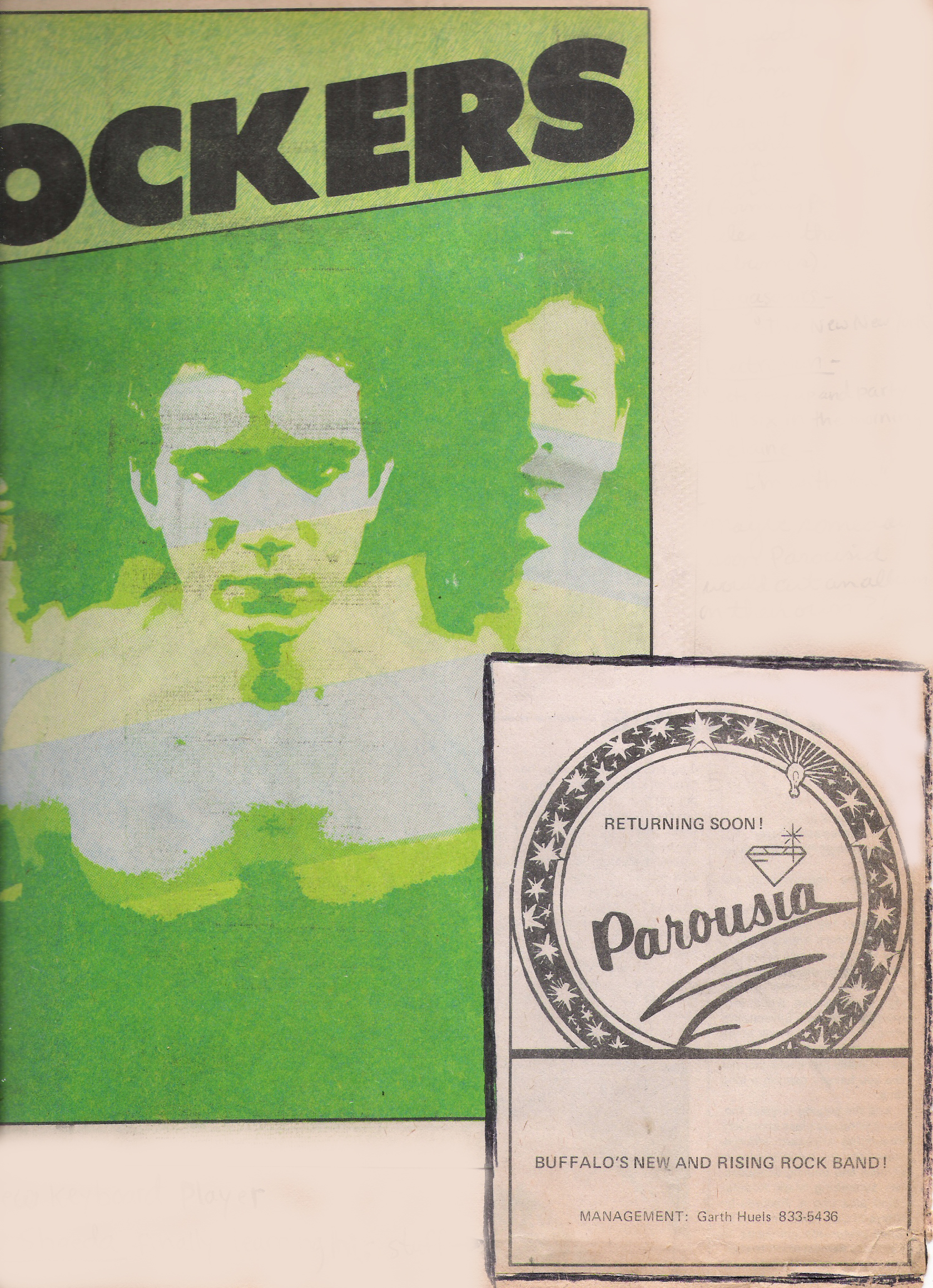 Rockers Magazine Parousia Ad. February 1980